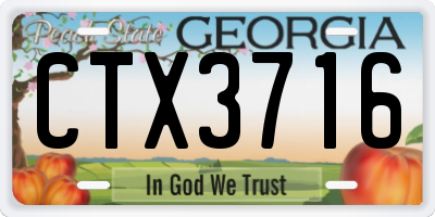 GA license plate CTX3716