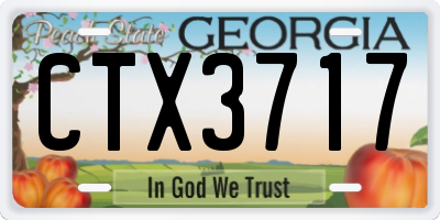 GA license plate CTX3717