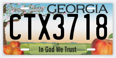 GA license plate CTX3718