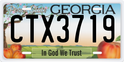GA license plate CTX3719