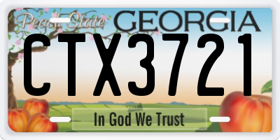 GA license plate CTX3721