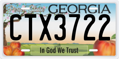 GA license plate CTX3722
