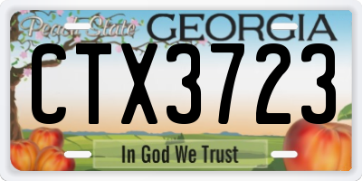 GA license plate CTX3723