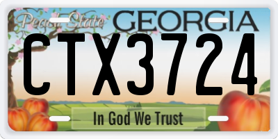 GA license plate CTX3724