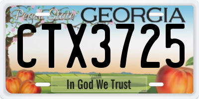 GA license plate CTX3725