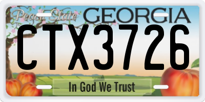 GA license plate CTX3726