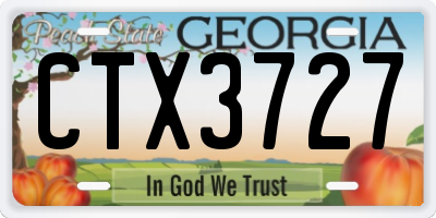 GA license plate CTX3727