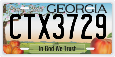 GA license plate CTX3729