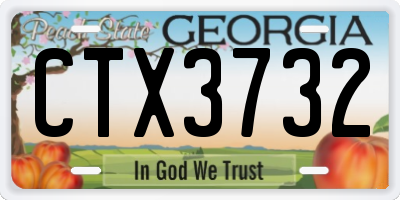 GA license plate CTX3732