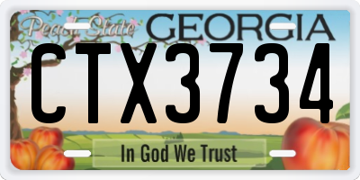 GA license plate CTX3734