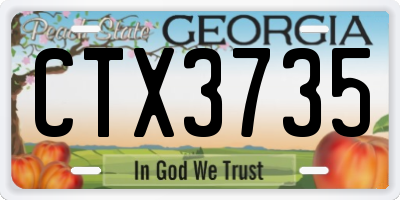 GA license plate CTX3735