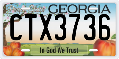 GA license plate CTX3736