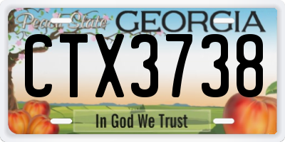 GA license plate CTX3738
