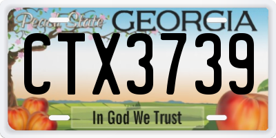 GA license plate CTX3739