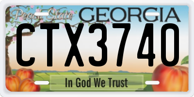 GA license plate CTX3740