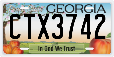 GA license plate CTX3742