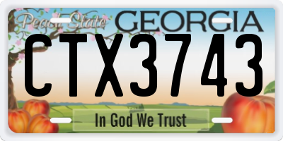 GA license plate CTX3743