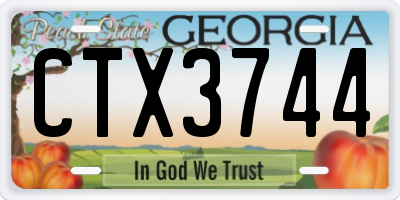 GA license plate CTX3744