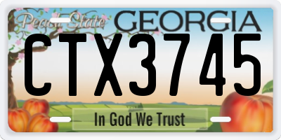 GA license plate CTX3745