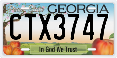 GA license plate CTX3747