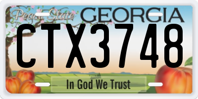 GA license plate CTX3748