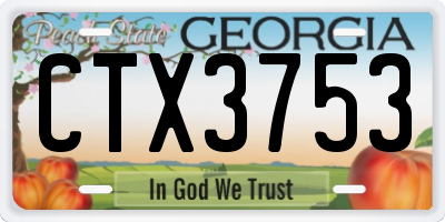 GA license plate CTX3753