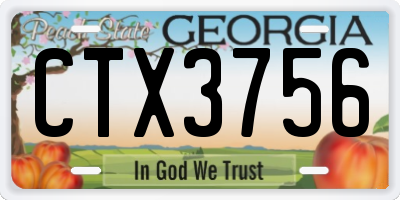 GA license plate CTX3756