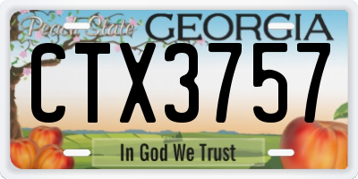 GA license plate CTX3757