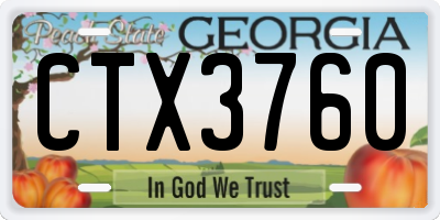 GA license plate CTX3760