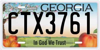 GA license plate CTX3761