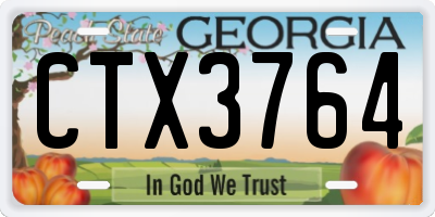 GA license plate CTX3764