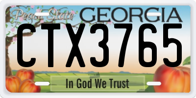 GA license plate CTX3765