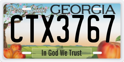 GA license plate CTX3767