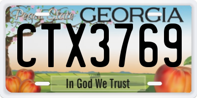 GA license plate CTX3769