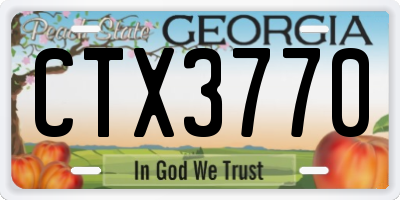 GA license plate CTX3770