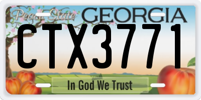 GA license plate CTX3771