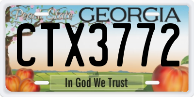 GA license plate CTX3772