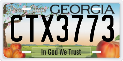 GA license plate CTX3773