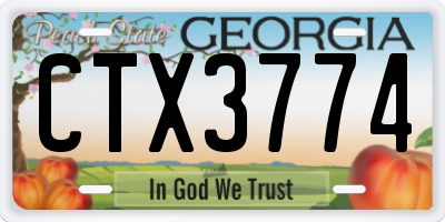 GA license plate CTX3774