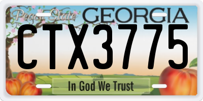GA license plate CTX3775