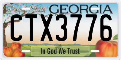 GA license plate CTX3776