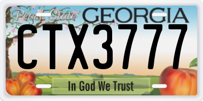 GA license plate CTX3777
