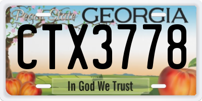 GA license plate CTX3778