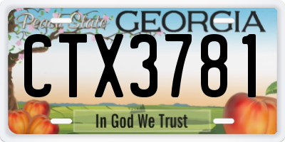 GA license plate CTX3781