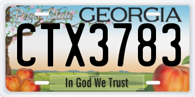 GA license plate CTX3783