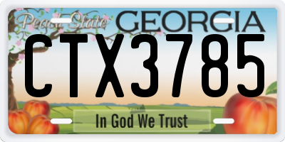 GA license plate CTX3785