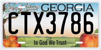 GA license plate CTX3786