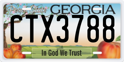 GA license plate CTX3788
