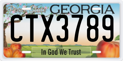 GA license plate CTX3789