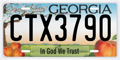 GA license plate CTX3790